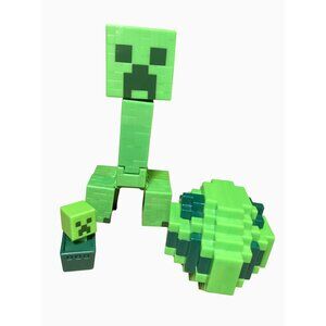 Minecraft Creeper Basic Figure Spawn Egg and Minecart Creeper Custom Lot